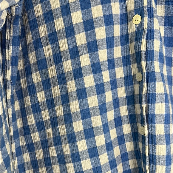 Gingham Blue Checkered Top Small - Picture 3 of 5